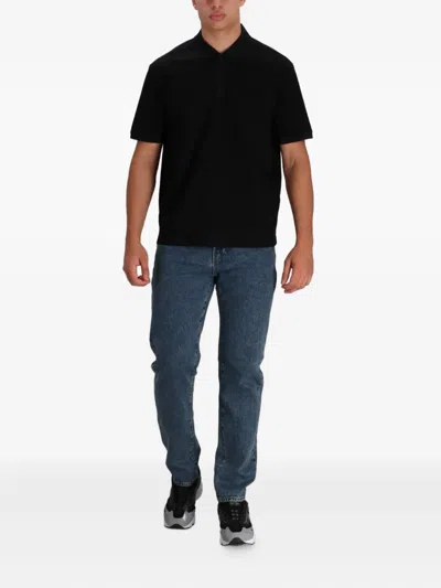 Armani Exchange Poloshirt Mit Kurzem Reissverschluss In Black
