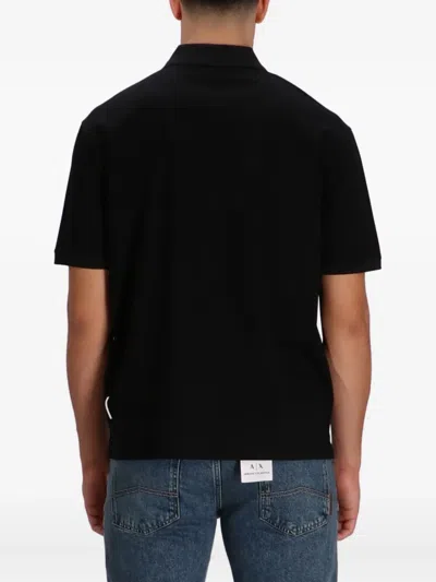 Armani Exchange Poloshirt Mit Kurzem Reissverschluss In Black