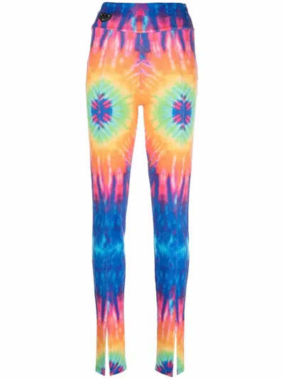 Philipp Plein Leggings Mit Batikmuster In Blue