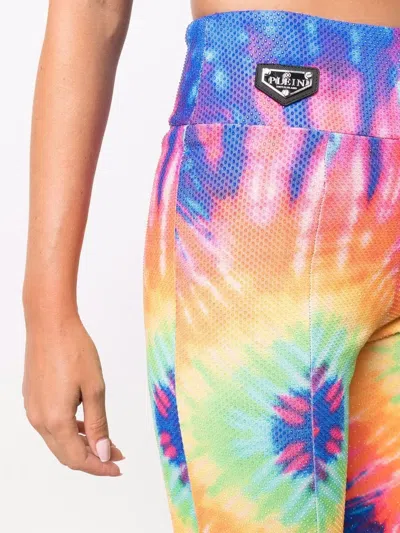 Philipp Plein Leggings Mit Batikmuster In Blue