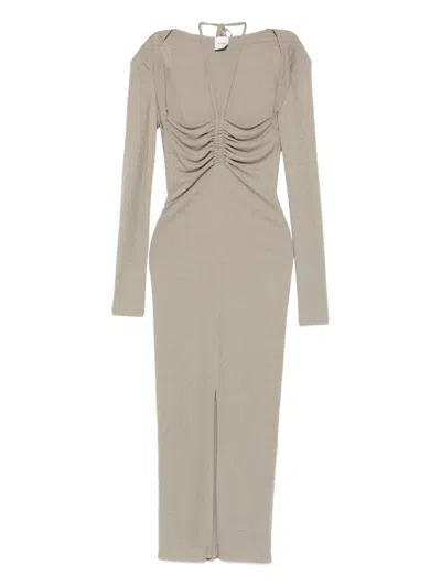 Nanushka Gerafftes Maxikleid In Gray