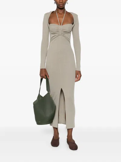 Nanushka Gerafftes Maxikleid In Gray