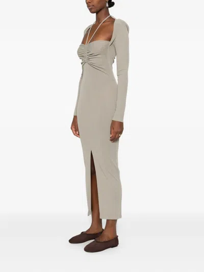 Nanushka Gerafftes Maxikleid In Gray