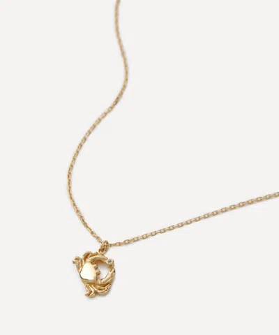 Alex Monroe 18ct Gold Teeny Tiny Crab Diamond Pendant Necklace In Gold