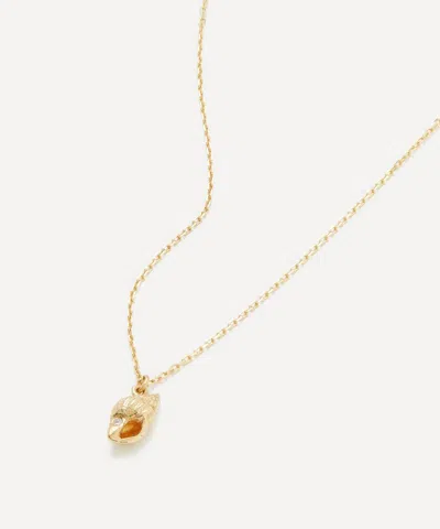 Alex Monroe 18ct Gold Teeny Tiny Shell Diamond Pendant Necklace In Gold
