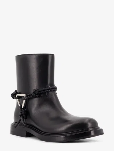Bottega Veneta Leather Ankle Boots Featuring Decorative Hardware In Black