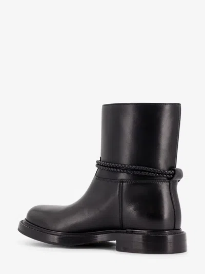 Bottega Veneta Leather Ankle Boots Featuring Decorative Hardware In Black