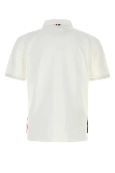 Thom Browne White Piquet Polo Shirt In White