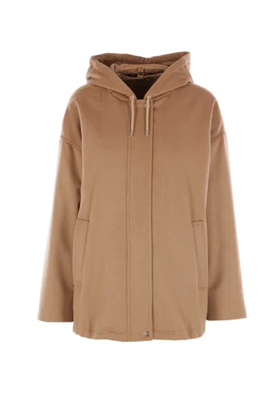 Max Mara Studio Coats In Brown