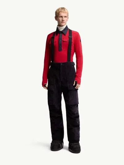 Moncler Grenoble Corduroy Dungarees In Blue