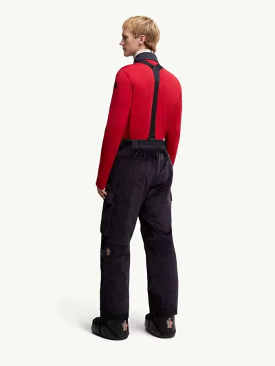 Moncler Grenoble Corduroy Dungarees In Blue