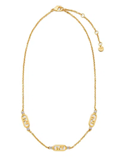 Fendi O'lock Necklace In Gray