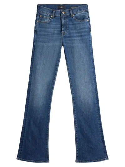 7 For All Mankind Mid Waist Bootcut Jeans In Slim Illusion Denim Clothing In Blue
