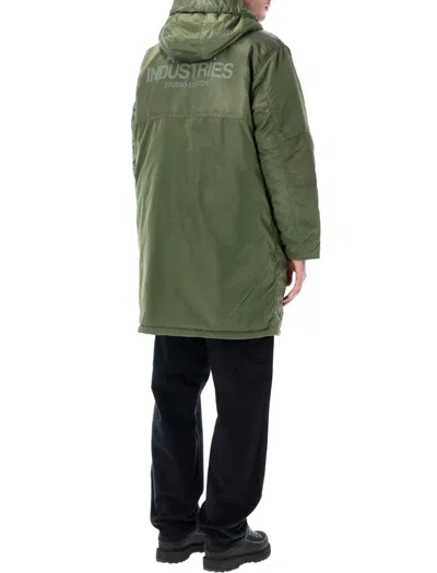 Alpha Industries Studio Field Parka Coat In Green