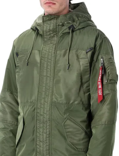 Alpha Industries Studio Field Parka Coat In Green