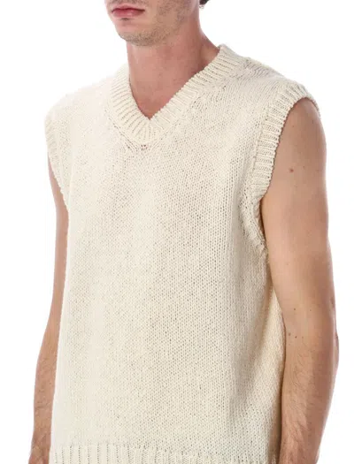 Howlin' Sleeveless V-neck Knit Vest In Neutral