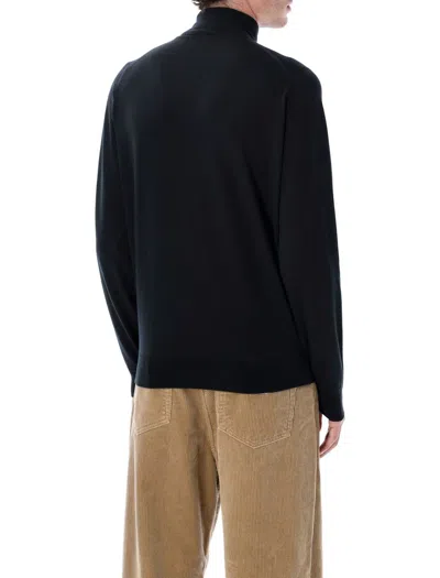 John Smedley Cherwell Extra Fine Merino Wool Roll Neck Jumper In Black