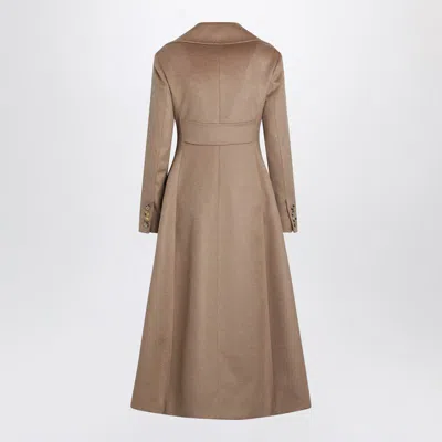 Max Mara Long Double-breasted Coat In Brown