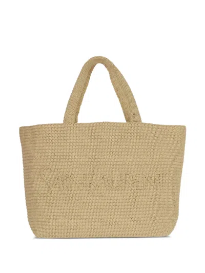 Saint Laurent Shopper Aus Bast In Multi