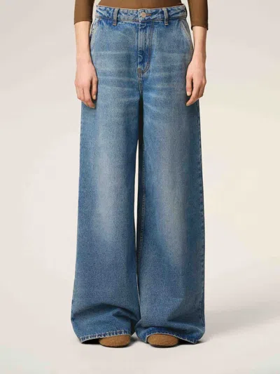 Ami Alexandre Mattiussi Wide Leg Denim Trousers Featuring Pockets In Blue