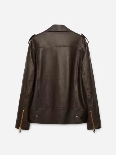 Dorothee Schumacher Long-sleeved Leather Jacket In Brown