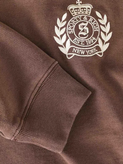 Sporty And Rich Sporty & Rich Hooded Sweatshirt In Brown