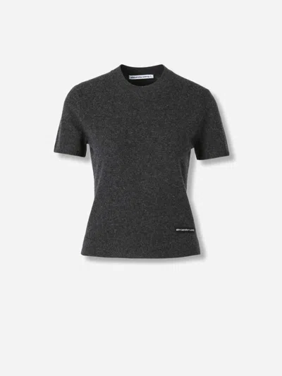 Alexander Wang Round Neck Short-sleeve T-shirt In Black