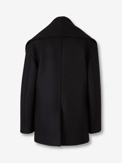 Bottega Veneta Short Wool Coat In Black