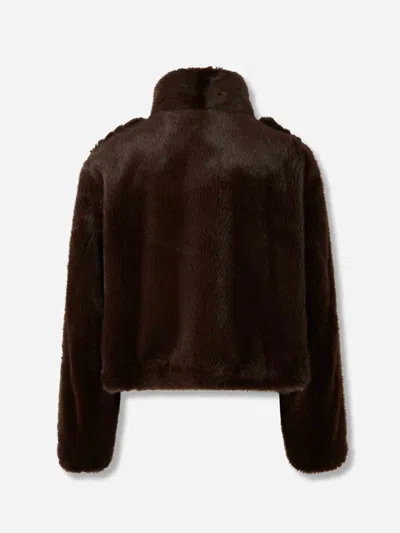 Darkpark Short Fur Coat In Brown