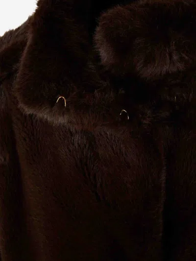 Darkpark Short Fur Coat In Brown