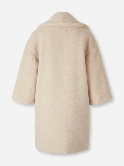 Herno Double Breasted Coat In Neutral