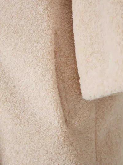 Herno Double Breasted Coat In Neutral