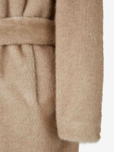 Herno Long Fur Coat In Brown