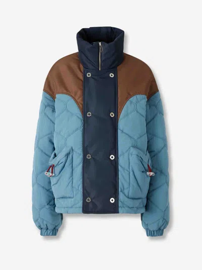 Marbell Double-breasted Down Jacket In Blue