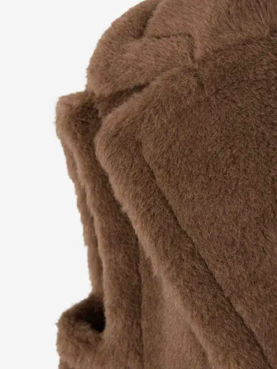Max Mara Long Teddy Vest In Brown