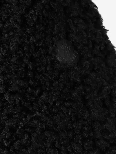 Moncler Reversible Leather-trimmed Cape In Black