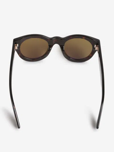 Tom Ford Round Havana Sunglasses In Black