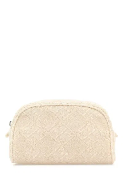 Tory Burch Ivory Terry Fabric Ella Beauty Case In Neutral
