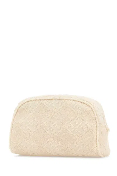 Tory Burch Ivory Terry Fabric Ella Beauty Case In Neutral