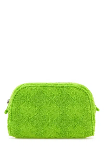 Tory Burch Textured Ella Beauty Case Clutch Bag In Green