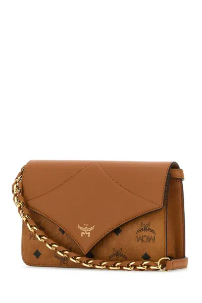 Mcm Printed Canvas Diamond Crossbody Bag In Brown