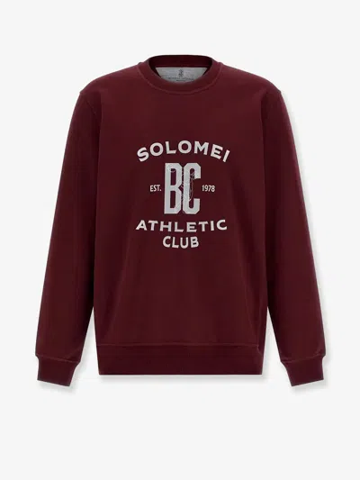 Brunello Cucinelli Men Cotton Sweatshirt With Print On The Front In Multi