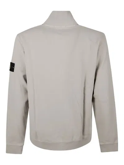 Stone Island Regular-fit Zip-up Sweatshirt With Pockets And Logo Print In Gray