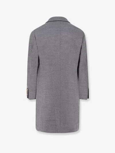 Brunello Cucinelli Men Wool Coat In Gray