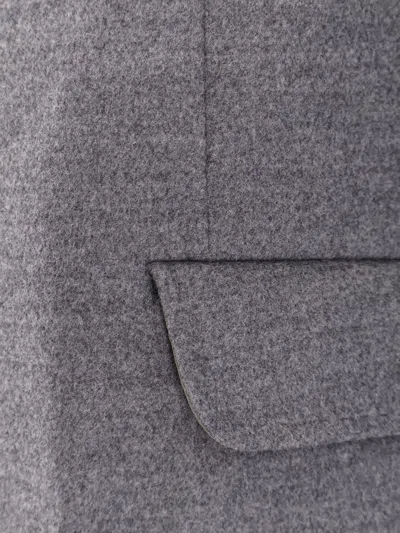 Brunello Cucinelli Men Wool Coat In Gray