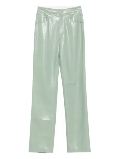 Nanushka Hose Aus Faux-leder Mit Taschen In Green