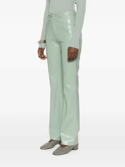 Nanushka Hose Aus Faux-leder Mit Taschen In Green