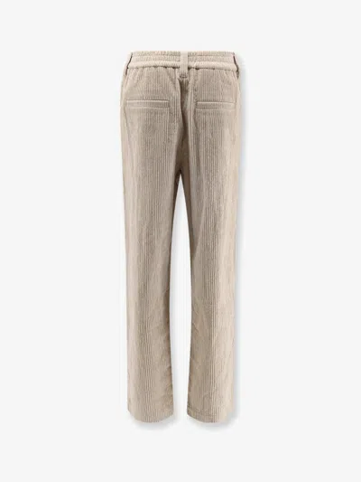Brunello Cucinelli Women Corduroy Velvet Baggy Trousers In Brown