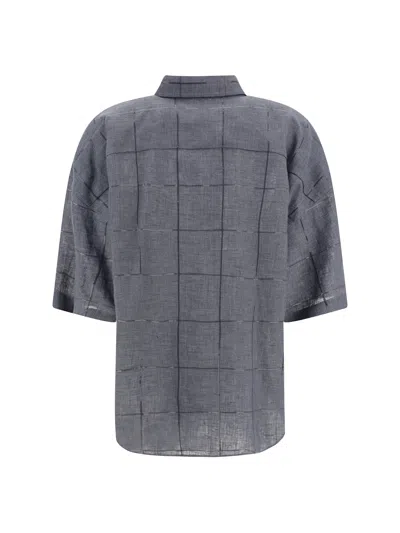 Brunello Cucinelli Women Linen Shirt In Gray