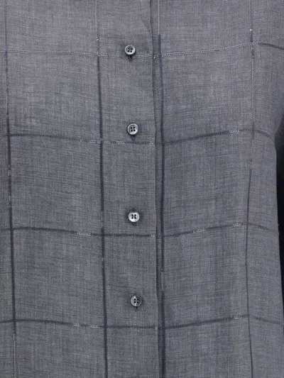 Brunello Cucinelli Women Linen Shirt In Gray